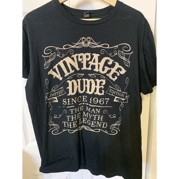 Vintage Dude T Shirt Men’s Sz L Since 1967 the man the myth the legend - Picture 4 of 6